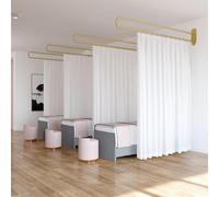 Beau Salon Room Partit ain, U-sd Support Rod Track System With Light-transmitting Privacy Partit ain For Beau Salon, Clinic, Shared Bedroom(White,200cm/1PCS)
