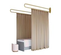 Beau Salon Room Partit ain, U-sd Support Rod Track System With Light-transmitting Privacy Partit ain For Beau Salon, Clinic, Shared Bedroom(Brown,230cm/1PCS)