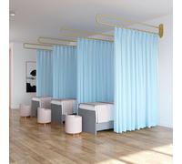 Beau Salon Room Partit ain, U-sd Support Rod Track System With Light-transmitting Privacy Partit ain For Beau Salon, Clinic, Shared Bedroom(Blue,230cm/1PCS)