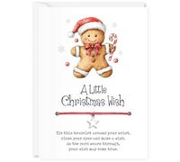 Beau Willows A Little Christmas Wish Bracelet - Stocking Filler, Secret Santa or Christmas Eve Gift (Gingerbread Man)