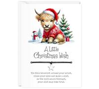 Beau Willows A Little Christmas Wish Bracelet - Stocking Filler, Secret Santa or Christmas Eve Gift (Highland Cow)