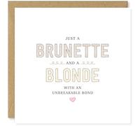 Beau Willows Best Friend Birthday Card For Women - Brunette and a Blonde with an Unbreakable Bond - Friendship Gifts For Her