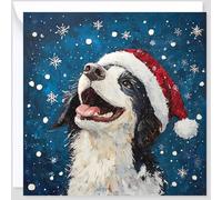 Beau Willows Border Collie Christmas Card - Merry Christmas to Dog Mum and Dog Dad - Christmas Card from the Dog to Family Friends First Christmas