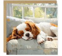 Beau Willows Cavalier King Charles Spaniel Birthday Card from the Dog - Adorable Sleeping Dog Card for Dog Mum, Dad, Wife, Husband, Girlfriend, Boyfriend