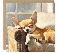 Beau Willows Chihuahua Birthday Card from the Dog - Adorable Sleeping Dog Card for Dog Mum, Dad, Wife, Husband, Girlfriend, Boyfriend