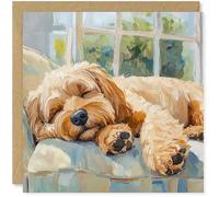 Beau Willows Cockapoo Birthday Card from the Dog - Adorable Sleeping Dog Card for Dog Mum, Dad, Wife, Husband, Girlfriend, Boyfriend