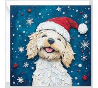 Beau Willows Cockapoo Christmas Card - Merry Christmas to Dog Mum and Dog Dad - Christmas Card from the Dog to Family Friends First Christmas