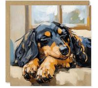 Beau Willows Dachshund Birthday Card from the Dog - Adorable Sausage Dog Sleeping Card for Dog Mum, Dad, Wife, Husband, Girlfriend, Boyfriend