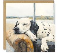 Beau Willows Dalmatian Birthday Card from the Dog - Adorable Sleeping Dog Card for Dog Mum, Dad, Wife, Husband, Girlfriend, Boyfriend