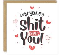 Beau Willows Everyone's Shit Except You! - Funny Valentine's Day Card for Boyfriend, Husband, Girlfriend or Wife - Anniversary Card for a Loved One