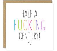 Beau Willows Funny 50th Birthday Card for Men or Women - Half a Century Happy Birthday Card for Fifty Year Old Dad Mum Auntie Uncle Cousin Friend