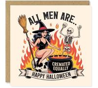 Beau Willows Funny Halloween Card - All Men Are Cremated Equally Feminist Card