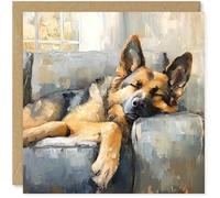 Beau Willows German Shepherd Birthday Card from the Dog - Adorable Sleeping Dog Card for Dog Mum, Dad, Wife, Husband, Girlfriend, Boyfriend