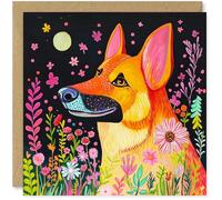 Beau Willows German Shepherd Birthday Card - Girls Birthday Card For Kids Daughter Granddaughter - Card For Dog Lovers