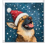 Beau Willows German Shepherd Christmas Card - Merry Christmas to Dog Mum and Dog Dad - Christmas Card from the Dog to Family Friends First Christmas