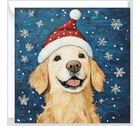 Beau Willows Golden Retriever Christmas Card - Merry Christmas to Dog Mum and Dog Dad - Christmas Card from the Dog to Family Friends First Christmas
