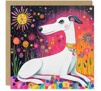Beau Willows Greyhound Birthday Card - Girls Birthday Card For Kids Daughter Granddaughter - Card For Dog Lovers
