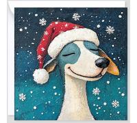 Beau Willows Greyhound Christmas Card - Merry Christmas to Dog Mum and Dog Dad - Christmas Card from the Dog to Family Friends First Christmas