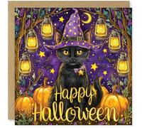 Beau Willows Halloween Card - Gothic Pumpkin Black Cat