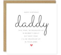 Beau Willows Happy Birthday Daddy From The Bump - Pregnant Mum Mother Her From Bump Daughter Son Baby Newborn Love Heart Greetings Card For New Dad