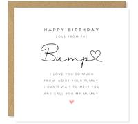 Beau Willows Happy Birthday From The Bump To The Mummy To Be - Pregnant Mum Mother Her From Bump Daughter Son Baby Newborn Love Heart Greetings Card