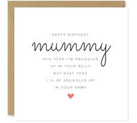 Beau Willows Happy Birthday Mummy From The Bump - Pregnant Mum Mother Her From Bump Daughter Son Baby Newborn Love Heart Greetings Card For New Mum