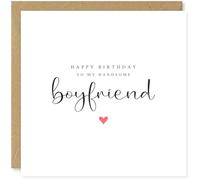 Beau Willows Happy Birthday to my Handsome Boyfriend Greetings Card - Cute Love Card for Partner