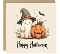 Beau Willows Happy Halloween Card - Cute Ghost Autumn Pumpkin