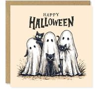 Beau Willows Happy Halloween Card - Spooky Ghosts With Black Cats