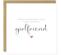 Beau Willows Happy Valentine's Day To My Beautiful Girlfriend - Love Card For Valentine's Day - Romantic Card For Girlfriend
