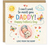 Beau Willows I Can't Wait To Meet You Daddy Happy Father's Day Card Love From The Bump First Fathers Day Dad To Be Card