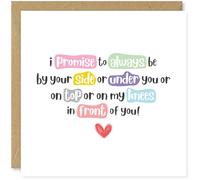 Beau Willows I Promise To Always Be By Your Side - Funny Valentine's Day Card for Boyfriend Husband - Anniversary Card for a Loved One