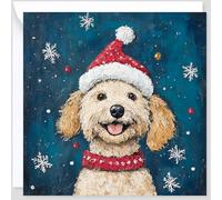 Beau Willows Labradoodle Christmas Card - Merry Christmas to Dog Mum and Dog Dad - Christmas Card from the Dog to Family Friends First Christmas