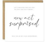 Beau Willows Let's Pretend You Had No Idea Chief Bridesmaid Wedding Proposal Card