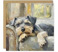 Beau Willows Miniature Schnauzer Birthday Card from the Dog - Adorable Sleeping Dog Card for Dog Mum, Dad, Wife, Husband, Girlfriend, Boyfriend