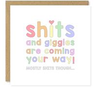 Beau Willows Shits & Giggles Baby Card, Baby Shower Card, Card for New Mum, Card for New Baby, Mummy To Be Arrival Card, Pregnancy Card