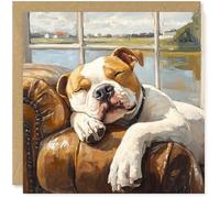 Beau Willows Staffordshire Bull Terrier Birthday Card from the Dog - Adorable Sleeping Dog Card for Dog Mum, Dad, Wife, Husband, Girlfriend, Boyfriend