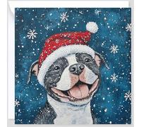 Beau Willows Staffordshire Bull Terrier Christmas Card - Merry Christmas to Dog Mum and Dog Dad - Christmas Card from the Dog to Family Friends First Christmas
