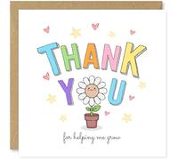 Beau Willows Thank You Teacher Card - Thank You for Helping Me Grow
