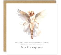 Beau Willows Thinking of You Angel Card - A Trail Of Beautiful Memories - My Condolences Bereavement Card