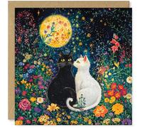 Beau Willows Watercolour Floral Cat Birthday Card
