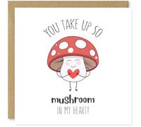 Beau Willows You Take Up So Mushroom In My Heart! - Cute Valentine's Day Card or Anniversary Card - Romantic Love Card For Boyfriend Girlfriend Wife Husband