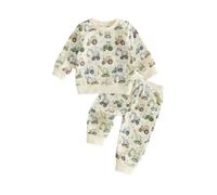 Beauace Baby Boy Winter Fall Outfits | Toddler 2Pcs Clothes, Excavator Print, Long Sleeve Sweatshirt and Jogger Pants Set, 6 Months- 4Years Clothing