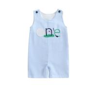 Beauace Baby Boys First Birthday Outfit Golf One Embroidery Romper Sleeveless Bodysuit Summer Clothes for Baby Boys (Blue, 12-18 Months)