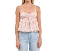 Beauace Camisole Tops for Women Spaghetti Strap Floral Print Babydoll Tops Y2k Summer Going Out Tank Tops for Teen Girls (Apricot, S)