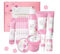 BeauBase Cherry Blossoms Skincare Set, 7 PCS, Hydrate, Oil Control, Glow Up, Gifts Sets for Girls, Women, Travel Size