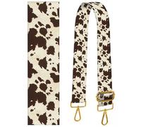 BeauBeast 2" Wide Shoulder Strap, Cute Handbag Strap, Retro Cow Print, 5cm Wide, Fabric, Classic, Brown
