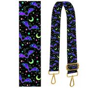 BeauBeast Purse Strap Replacement Crossbody 2" Wide Shoulder Strap, Cute Handbag Strap Bag Strap Replacement Belts Adjustable, Cute Bats Stars, 5cm Wide