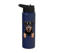 Beauceron Funny Peeking Pocket Puppy Dog Lover Stainless Steel Insulated Water Bottle