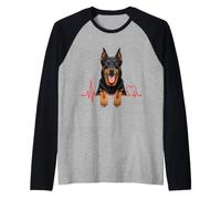 Beauceron Heartbeat Dog Mom Dad Berger De Beauce Lover Raglan Baseball Tee